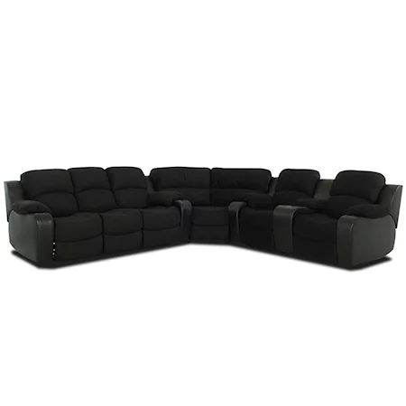 Reclining Sectional Sofa With Console